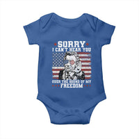 Funny Abraham Lincoln 4th Of July Baby Onesie Sorry Cant Hear You Sound Of My Freedom American Flag - Wonder Print Shop
