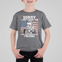 Funny Abraham Lincoln 4th Of July T Shirt For Kid Sorry Cant Hear You Sound Of My Freedom American Flag - Wonder Print Shop