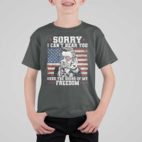 Funny Abraham Lincoln 4th Of July T Shirt For Kid Sorry Cant Hear You Sound Of My Freedom American Flag - Wonder Print Shop