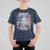 Funny Abraham Lincoln 4th Of July T Shirt For Kid Sorry Cant Hear You Sound Of My Freedom American Flag - Wonder Print Shop