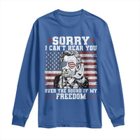 Funny Abraham Lincoln 4th Of July Long Sleeve Shirt Sorry Cant Hear You Sound Of My Freedom American Flag - Wonder Print Shop