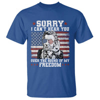 Funny Abraham Lincoln 4th Of July T Shirt Sorry Cant Hear You Sound Of My Freedom American Flag - Wonder Print Shop