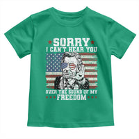 Funny Abraham Lincoln 4th Of July Toddler T Shirt Sorry Cant Hear You Sound Of My Freedom American Flag - Wonder Print Shop
