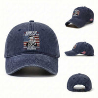 Funny Abraham Lincoln 4th Of July Washed Cotton Baseball Cap Sorry Cant Hear You Sound Of My Freedom American Flag
