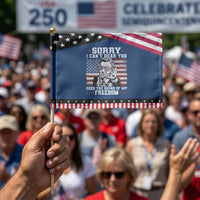 Funny Abraham Lincoln 4th Of July Patriotic Handheld Flag Sorry Cant Hear You Sound Of My Freedom American Flag