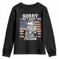 Funny Abraham Lincoln 4th Of July Youth Sweatshirt Sorry Cant Hear You Sound Of My Freedom American Flag - Wonder Print Shop