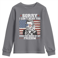 Funny Abraham Lincoln 4th Of July Youth Sweatshirt Sorry Cant Hear You Sound Of My Freedom American Flag - Wonder Print Shop