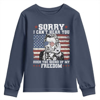 Funny Abraham Lincoln 4th Of July Youth Sweatshirt Sorry Cant Hear You Sound Of My Freedom American Flag - Wonder Print Shop