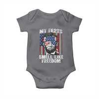 Funny Abe Lincoln 4th Of July Baby Onesie My Farts Smell Like Freedom American Flag - Wonder Print Shop