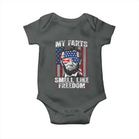Funny Abe Lincoln 4th Of July Baby Onesie My Farts Smell Like Freedom American Flag - Wonder Print Shop