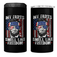 Funny Abe Lincoln 4th Of July 4 in 1 Can Cooler Tumbler My Farts Smell Like Freedom American Flag - Wonder Print Shop
