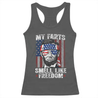Funny Abe Lincoln 4th Of July Racerback Tank Top My Farts Smell Like Freedom American Flag - Wonder Print Shop
