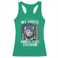 Funny Abe Lincoln 4th Of July Racerback Tank Top My Farts Smell Like Freedom American Flag - Wonder Print Shop