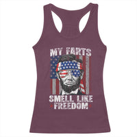 Funny Abe Lincoln 4th Of July Racerback Tank Top My Farts Smell Like Freedom American Flag - Wonder Print Shop