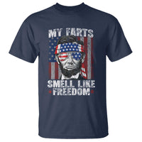 Funny Abe Lincoln 4th Of July T Shirt My Farts Smell Like Freedom American Flag - Wonder Print Shop