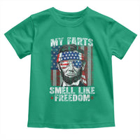 Funny Abe Lincoln 4th Of July Toddler T Shirt My Farts Smell Like Freedom American Flag - Wonder Print Shop