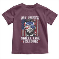 Funny Abe Lincoln 4th Of July Toddler T Shirt My Farts Smell Like Freedom American Flag - Wonder Print Shop