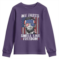 Funny Abe Lincoln 4th Of July Youth Sweatshirt My Farts Smell Like Freedom American Flag - Wonder Print Shop