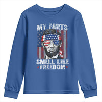 Funny Abe Lincoln 4th Of July Youth Sweatshirt My Farts Smell Like Freedom American Flag - Wonder Print Shop
