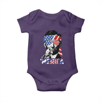 Funny Lincoln 4th Of July Merica Baby Onesie Abe American Flag - Wonder Print Shop