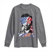 Funny Lincoln 4th Of July Merica Long Sleeve Shirt Abe American Flag - Wonder Print Shop