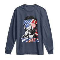 Funny Lincoln 4th Of July Merica Long Sleeve Shirt Abe American Flag - Wonder Print Shop