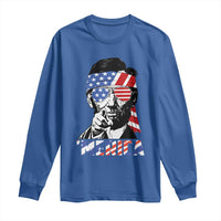 Funny Lincoln 4th Of July Merica Long Sleeve Shirt Abe American Flag - Wonder Print Shop
