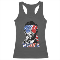 Funny Lincoln 4th Of July Merica Racerback Tank Top Abe American Flag - Wonder Print Shop