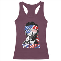 Funny Lincoln 4th Of July Merica Racerback Tank Top Abe American Flag - Wonder Print Shop