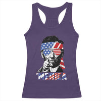 Funny Lincoln 4th Of July Merica Racerback Tank Top Abe American Flag - Wonder Print Shop