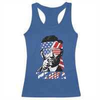 Funny Lincoln 4th Of July Merica Racerback Tank Top Abe American Flag - Wonder Print Shop