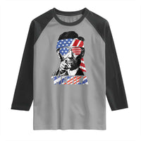 Funny Lincoln 4th Of July Merica Raglan Shirt Abe American Flag - Wonder Print Shop