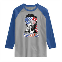 Funny Lincoln 4th Of July Merica Raglan Shirt Abe American Flag - Wonder Print Shop