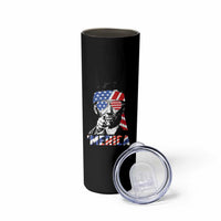 Funny Lincoln 4th Of July Merica Skinny Tumbler Abe American Flag - Wonder Print Shop