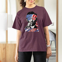 Funny Lincoln 4th Of July Merica T Shirt For Women Abe American Flag - Wonder Print Shop