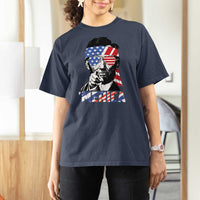 Funny Lincoln 4th Of July Merica T Shirt For Women Abe American Flag - Wonder Print Shop