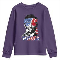 Funny Lincoln 4th Of July Merica Youth Sweatshirt Abe American Flag - Wonder Print Shop
