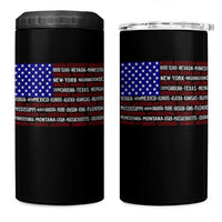 Vintage American Flag 4 in 1 Can Cooler Tumbler With States 4th Of July - Wonder Print Shop
