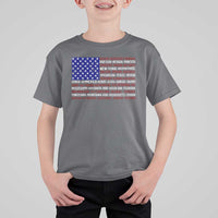 Vintage American Flag T Shirt For Kid With States 4th Of July - Wonder Print Shop