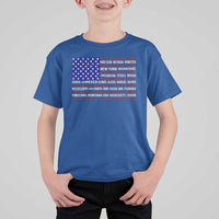Vintage American Flag T Shirt For Kid With States 4th Of July - Wonder Print Shop