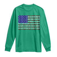 Vintage American Flag Long Sleeve Shirt With States 4th Of July - Wonder Print Shop