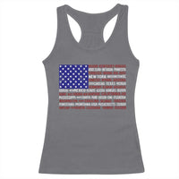 Vintage American Flag Racerback Tank Top With States 4th Of July - Wonder Print Shop