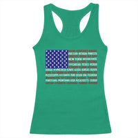 Vintage American Flag Racerback Tank Top With States 4th Of July - Wonder Print Shop