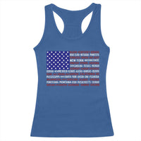 Vintage American Flag Racerback Tank Top With States 4th Of July - Wonder Print Shop