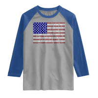 Vintage American Flag Raglan Shirt With States 4th Of July - Wonder Print Shop