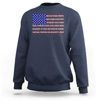 Vintage American Flag Sweatshirt With States 4th Of July - Wonder Print Shop