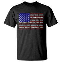 Vintage American Flag T Shirt With States 4th Of July - Wonder Print Shop