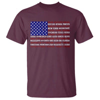 Vintage American Flag T Shirt With States 4th Of July - Wonder Print Shop