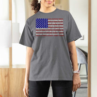 Vintage American Flag T Shirt For Women With States 4th Of July - Wonder Print Shop