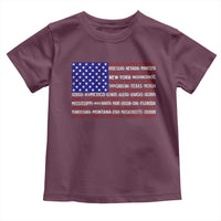 Vintage American Flag Toddler T Shirt With States 4th Of July - Wonder Print Shop